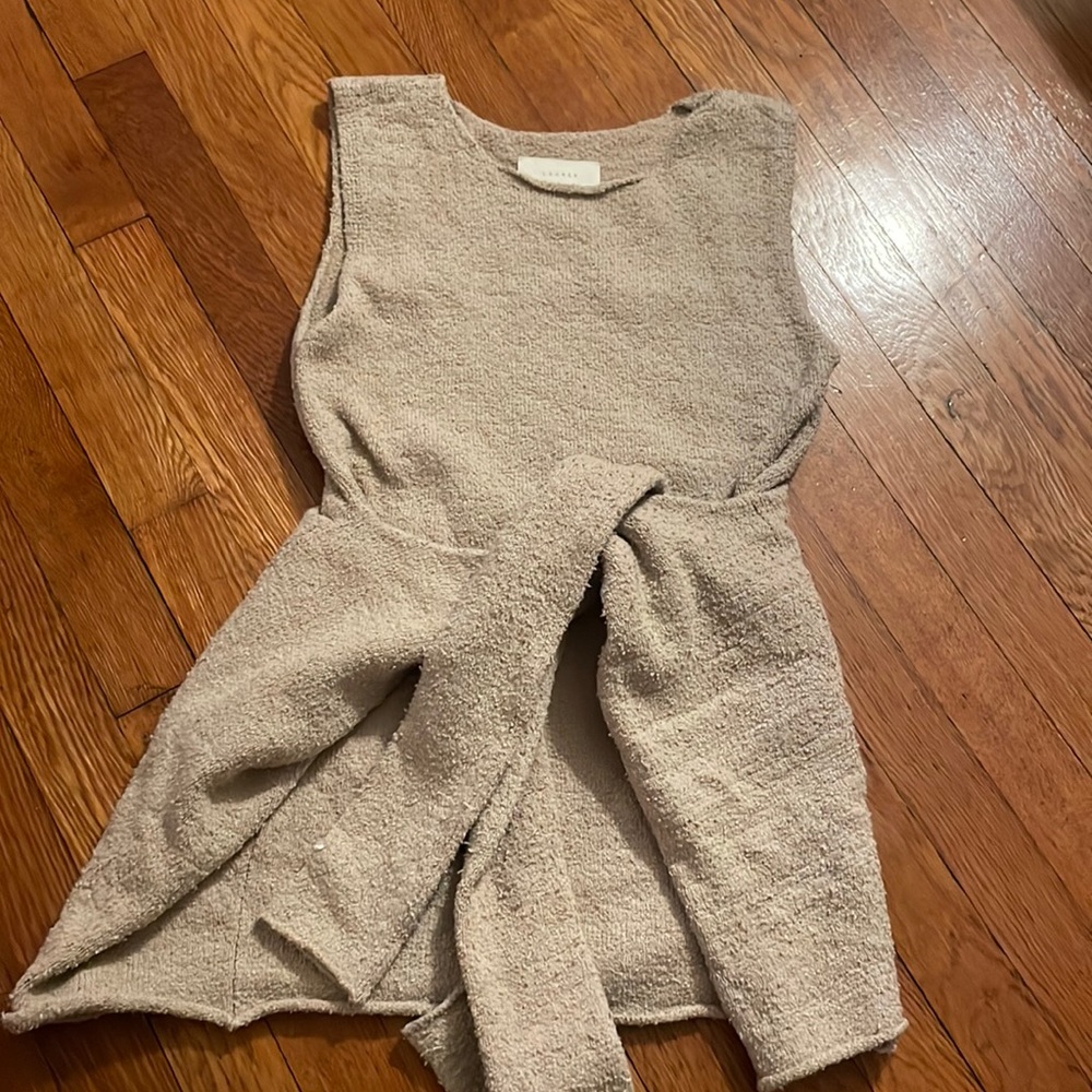 Lauren Manoogian cotton terry tunic with tie front. Size 1